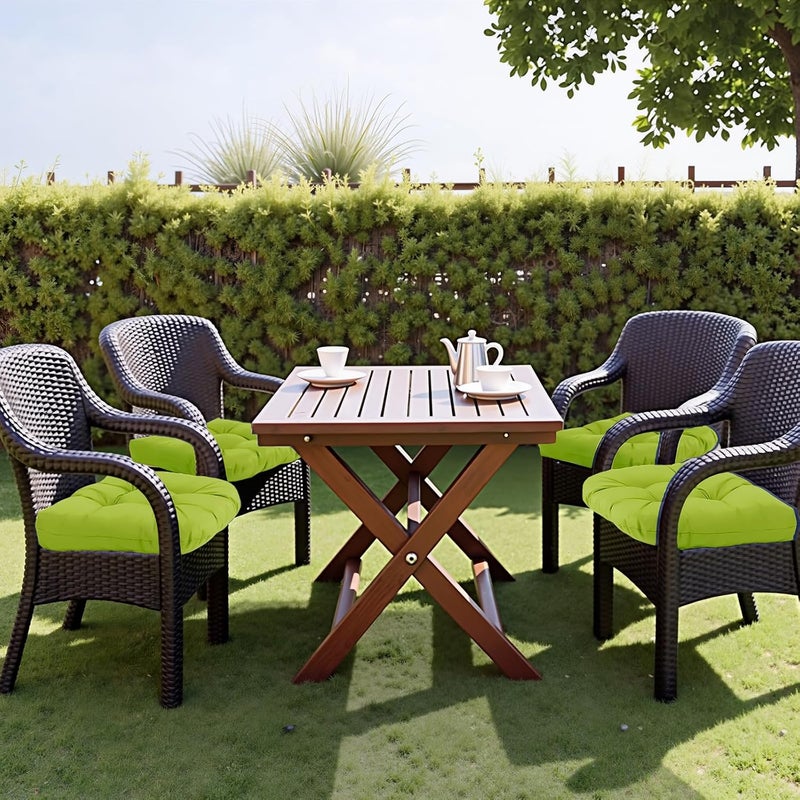 MTMR Outdoor Chair Cushions Set of 2, 19x19 Waterproof Wicker Seat Cushions for Patio Furniture, Thick Tufted Outdoor Replacement Furniture Pad for Porch Lawn Wicker Desk Dining Rocking Chair, Green - Image 3